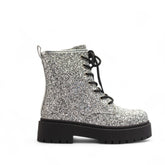 Europeon Union Women Silver Glitter Half Boot #3303